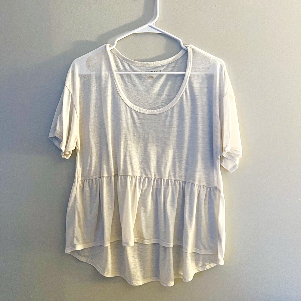 Women's White Peplum Top